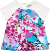 Minymo - meisjes T-shirt - vlinder - wit - Maat 98