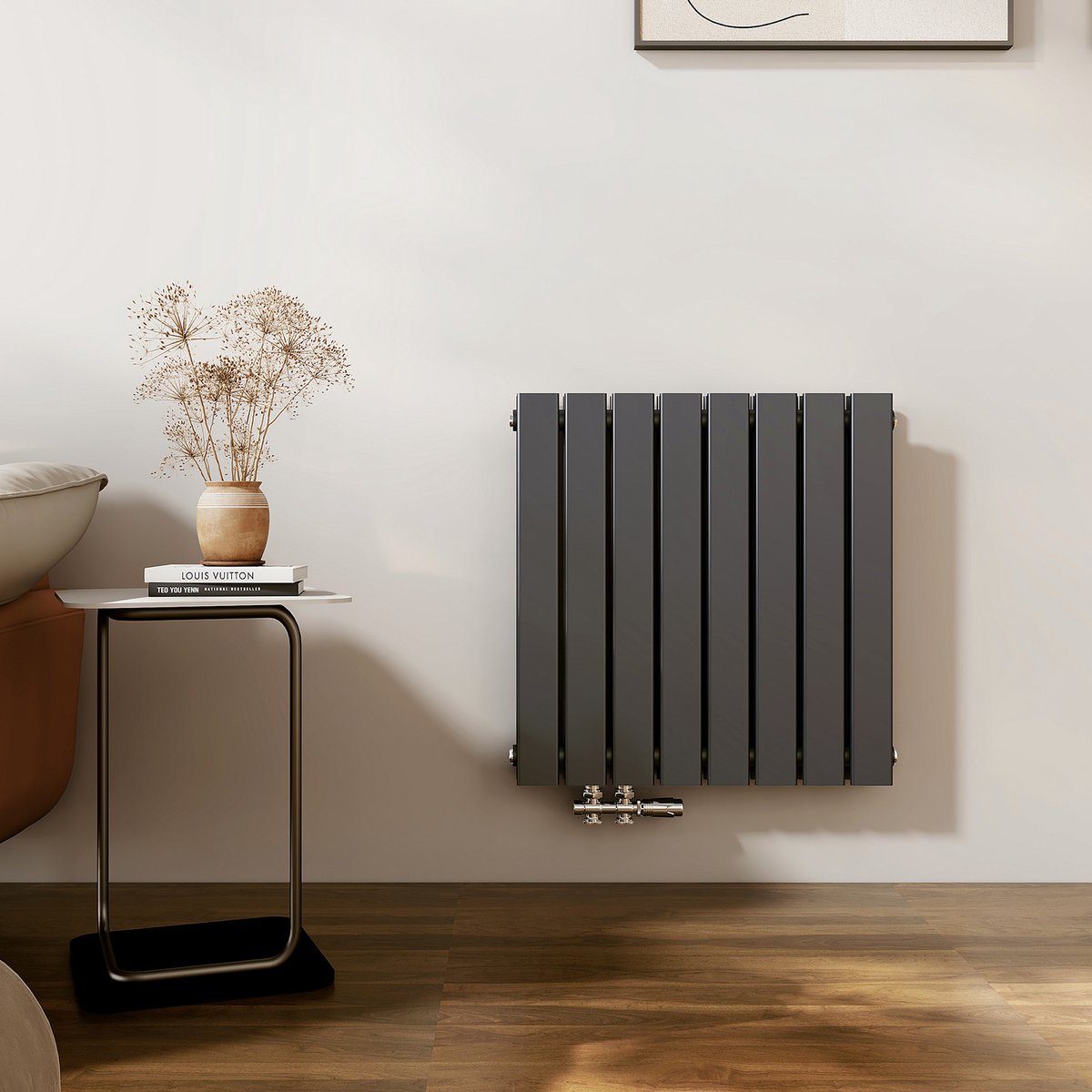 EMKE Radiator Plat Design Mat Antraciet 63x62 cm 450 W