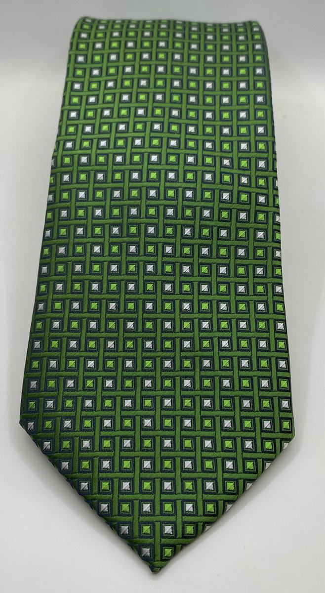 QTie - Luxe groene stropdas Alamo – 80 mm breed – prachtige zijdeglans - stropdas bruiloft - stropdas bruidegom