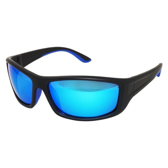 WK Amoy TR-90 Extra Light+Flexible Zonnebril- TAC polarized UV400 lens met anti reflectie laag-100% verwering van UVA,UVB,UVC - TR-90 Strong +light+Flexible Frame - Mat zwart montuur met blauwe REVO coating Sportzonnebril van WK Amoy — afbeelding 2