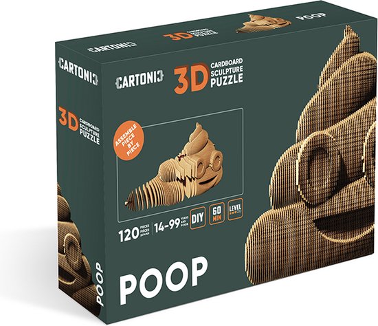 CARTONIC - Caca - Puzzle 3D - Jouets- Puzzle - DIY- Créatif - Carton- Enfants et adultes - Puzzle 3D