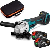 Bol.com Instava Haakse Slijper Incl. 2x Accu (4.0Ah) - 3000W - Ø125MM - Geschikt Voor Makita 18v Accu - Incl. Accessoires en han... aanbieding