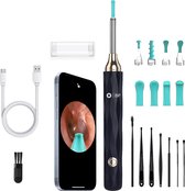 BP ® Dissolvant de cérumen avec appareil photo - Ear Cleaner PRO - Cleaner Ear - Nettoyage des oreilles - Gratte-oreilles - Cuillère pour les oreilles - Comprend un kit de nettoyage - Rechargeable par USB - Avec application