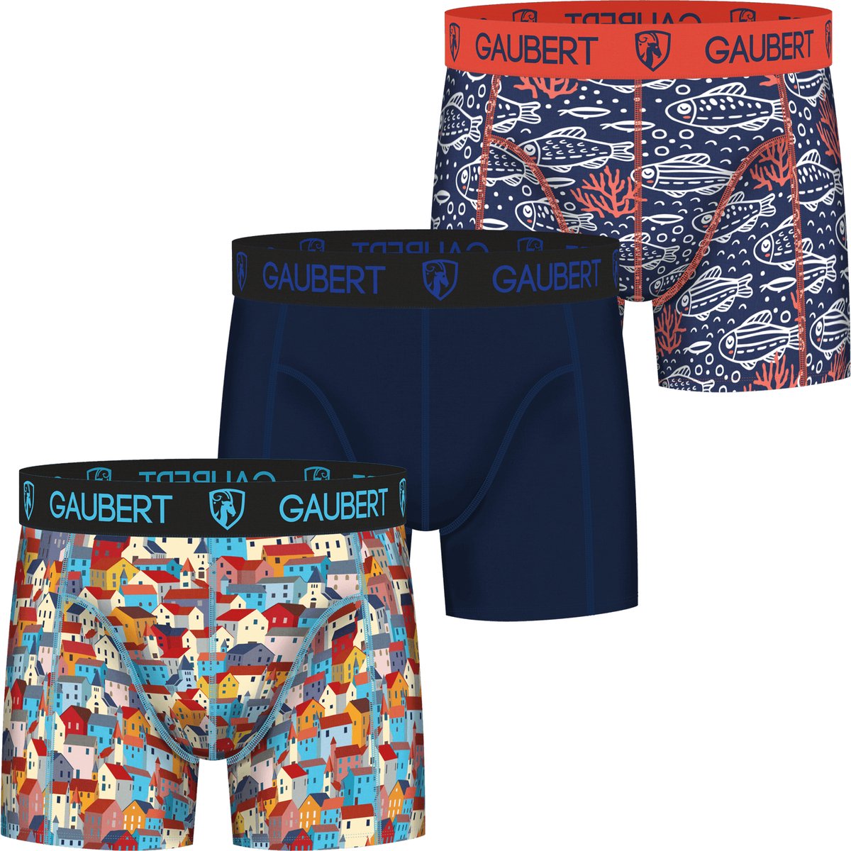 Bamboe Boxershorts Heren | Maat S | Gaubert | Trendy Felle Kleuren | 3 Stuks | Zeilboot en Bloemen
