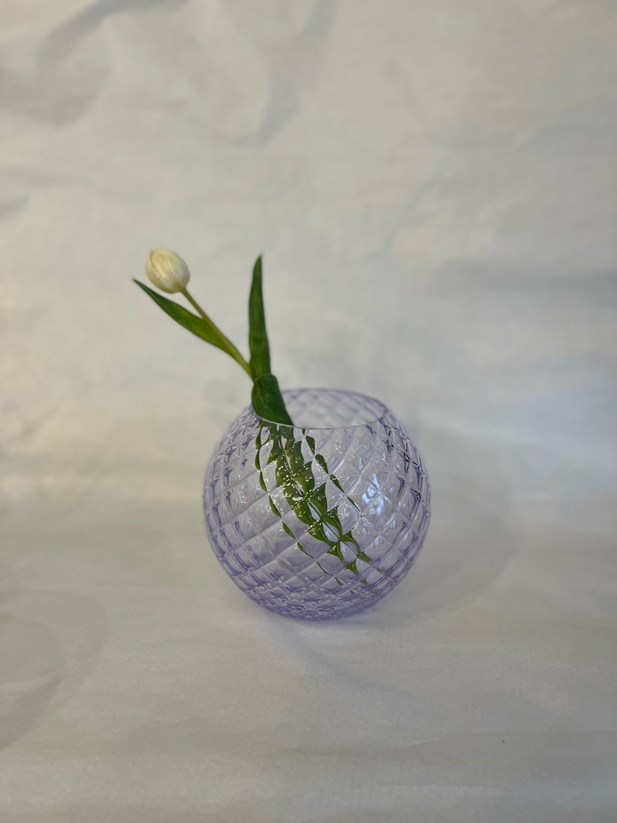 Handgemaakt kristallen Dahlia bolvaas 150mm - Alexandrite