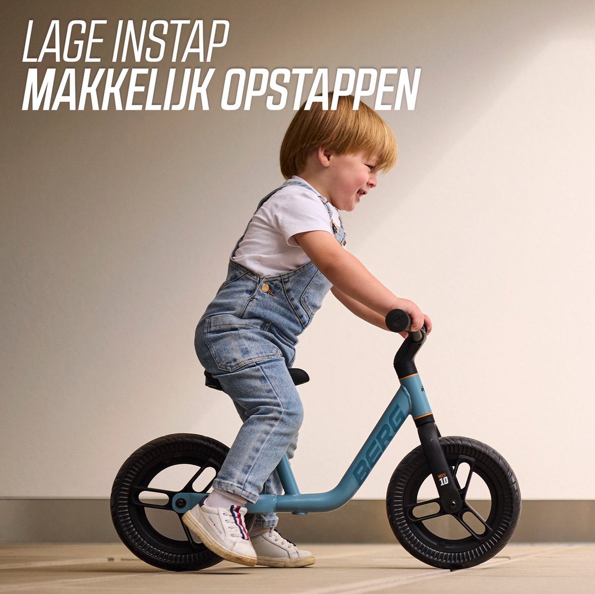 BERG MOOV10 Loopfiets - 2+ jaar - 10 inch - Lichtgewicht - Anti-lek EVA Banden - Verstelbaar Stuur en Zadel - Blauw — afbeelding 6