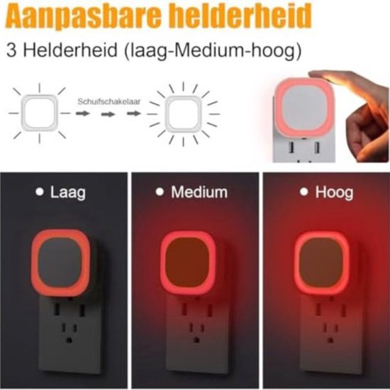 Nachtlampje Kinderen Socket - Nachtlampje Socket - Nachtlampje Kinderen Jongen - Nachtlampje Kinderen Meisje - Rood van Merkloos — afbeelding 4