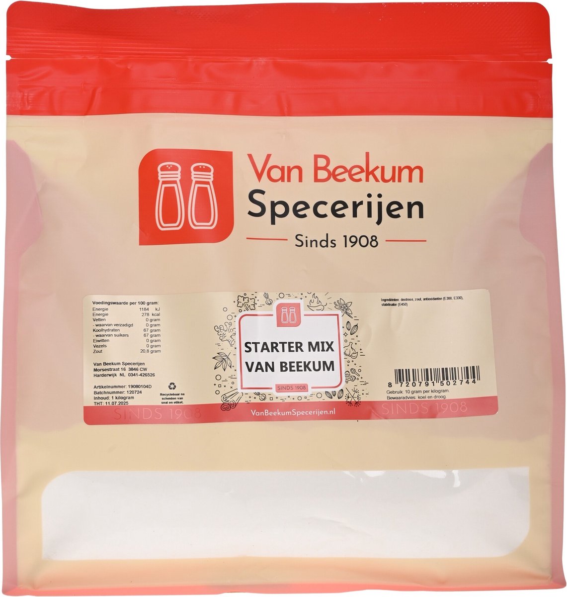 Goedkoopste Van Beekum Specerijen - Starter Mix Van Beekum / Startercultuur - 1 kilo (hersluitbare stazak
