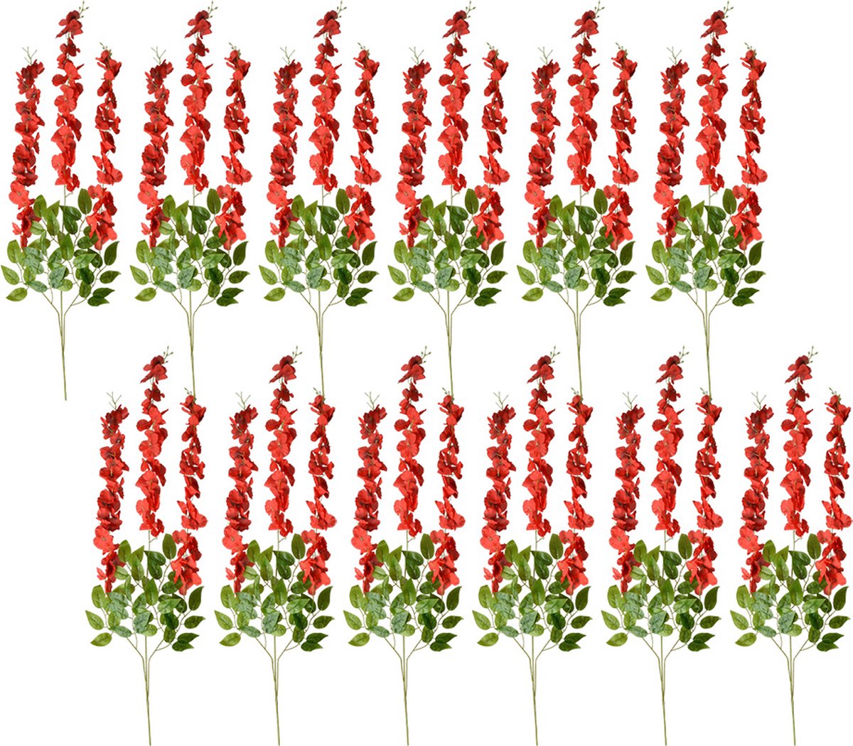 Clayre & Eef Kunstbloemen Set van 12 110 cm Rood Kunststof