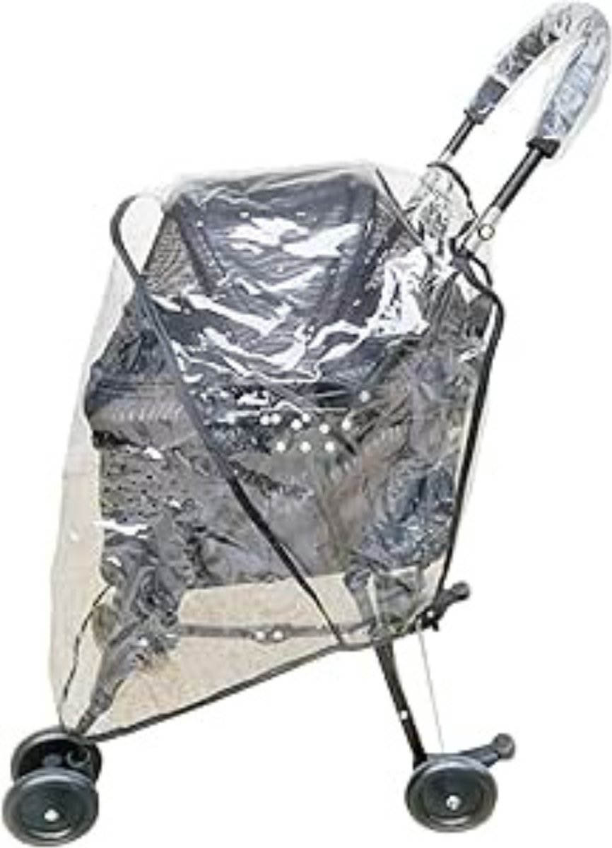 Hondenwandelwagen, regenhoes, opvouwbare waterdichte transparante met ingang aan de achterkant, ventilatiegaten voor huisdier hond kat buggy kinderwagen kinderwagen (helder)