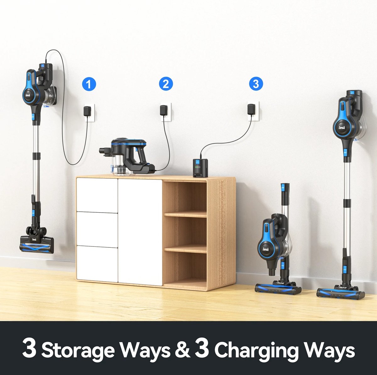 Mygroot Draadloze Stofzuiger 6-in-1 Lichtgewicht Blauw - afbeelding 2