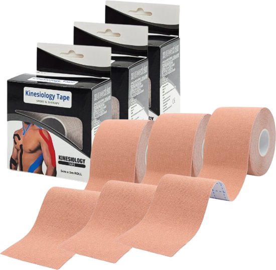 TIDEVAN 6 Rollen Tape Sport (5m X 5cm) Kinesiotapes Hautfreundliche Tapes Kinesiologie Tape Mit Spezielle Schere, Wasserfeste Kinesiotape Für Knie, Schulter Und Ellenbogen, Muskelstraffende Bänder