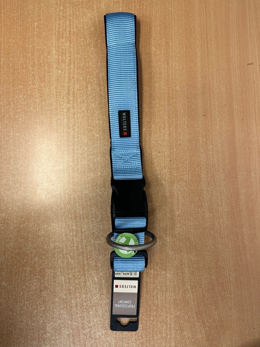wolters pofessional comfort halsband maat M 60-70cm 45mm breed extra breed kleur sky blauw marine blauw