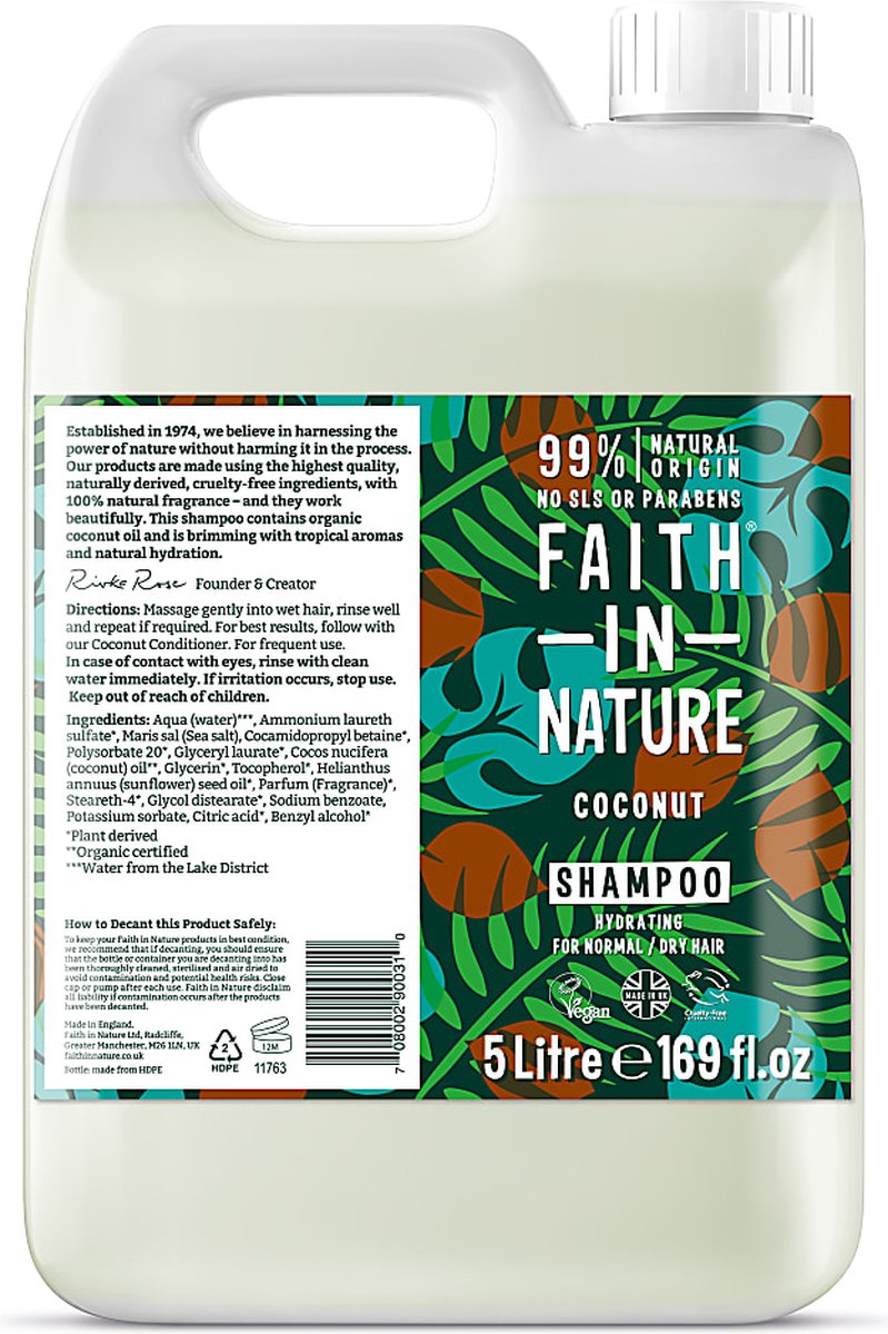 Faith in Nature Kokos Shampoo 5L