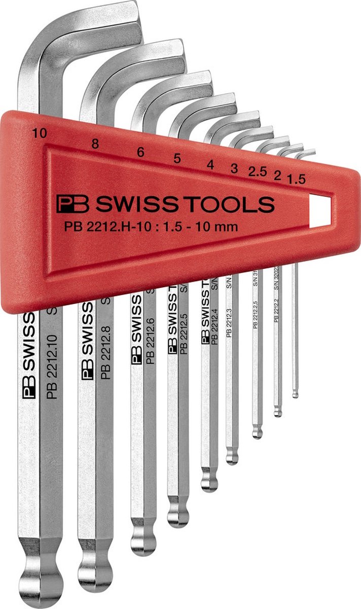 PB SWISS TOOLS - Inbus Sleutelset, lang met kogelkop en korte arm