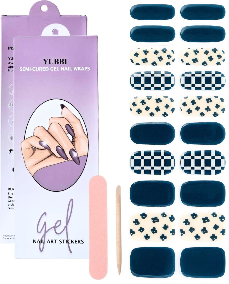 Goedkoopste YUBBI Gellak Stickers - Gel Nail Wraps - Gelnagel Manicure - UV Nagelstickers - Royal Blue