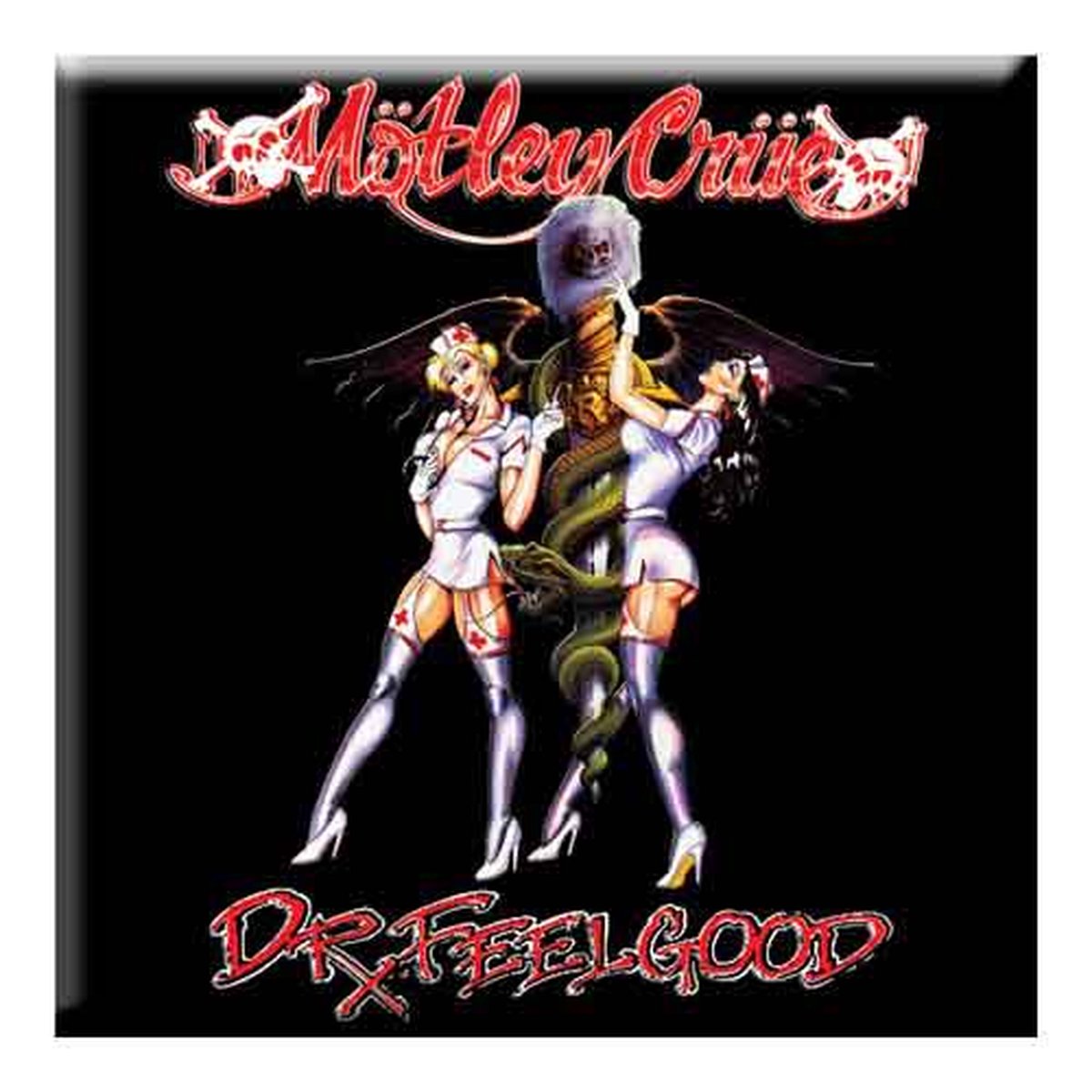Mötley Crüe - Dr. Feelgood Nurses - Koelkast Magneet - 7.5 x 7.5 cm