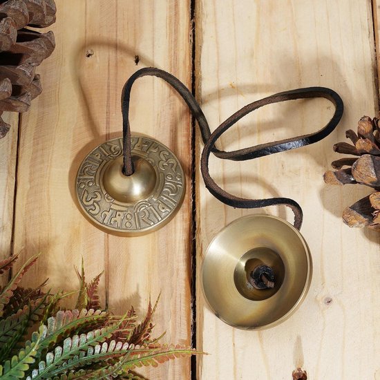 Tingsha Bekkens - Tibetaanse Klokken voor Boeddhistische Meditatie Yoga - Om Namah Shivay Reliëf Manjira Spirituele Geschenken van Tingsha. — afbeelding 2