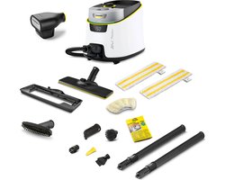 Kärcher stoomreiniger SC 5 Deluxe Garmentsteamer Set - Incl. extra Garmentsteamer - VapoHydro functie - Druk 4 bar - Opwarmtijd: 3 min. - Oppervlakte: ca. 130 m² - Reservoir: 0,5 + 1,3 l - incl. vloerreinigingsset EasyFix, Carpet glider en sproeiers