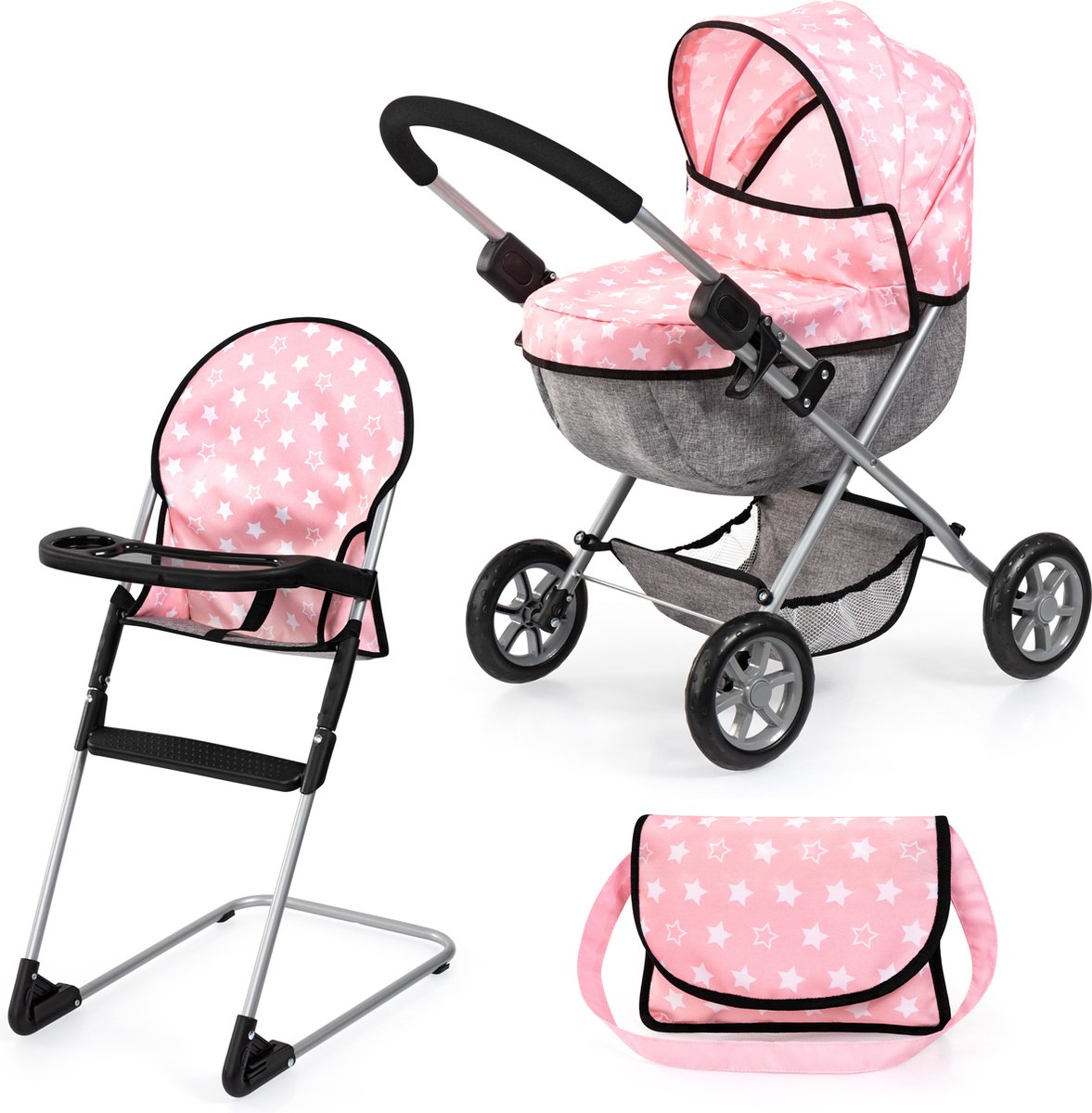 Bayer Design Poppenwagenset “Cosy” roze