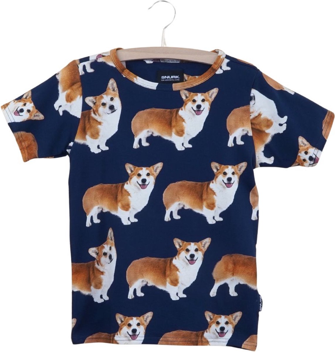 Snurk Corgi Navy T-shirt en Korte broek set Kinderen - Maat 128