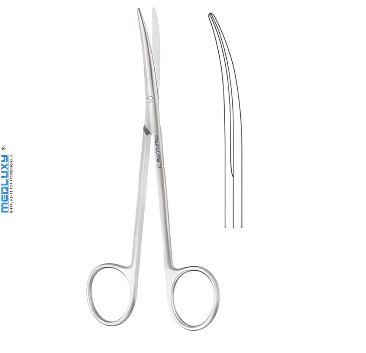 Goedkoopste Medluxy - Verbandschaar Metzenbaum Prepareerschaar - Gebogen - Stompe Punt 18 cm - Professionele Kwaliteit Dissectie, Verpleegkundige Schaar, Chirurgische Schaar, EHBO