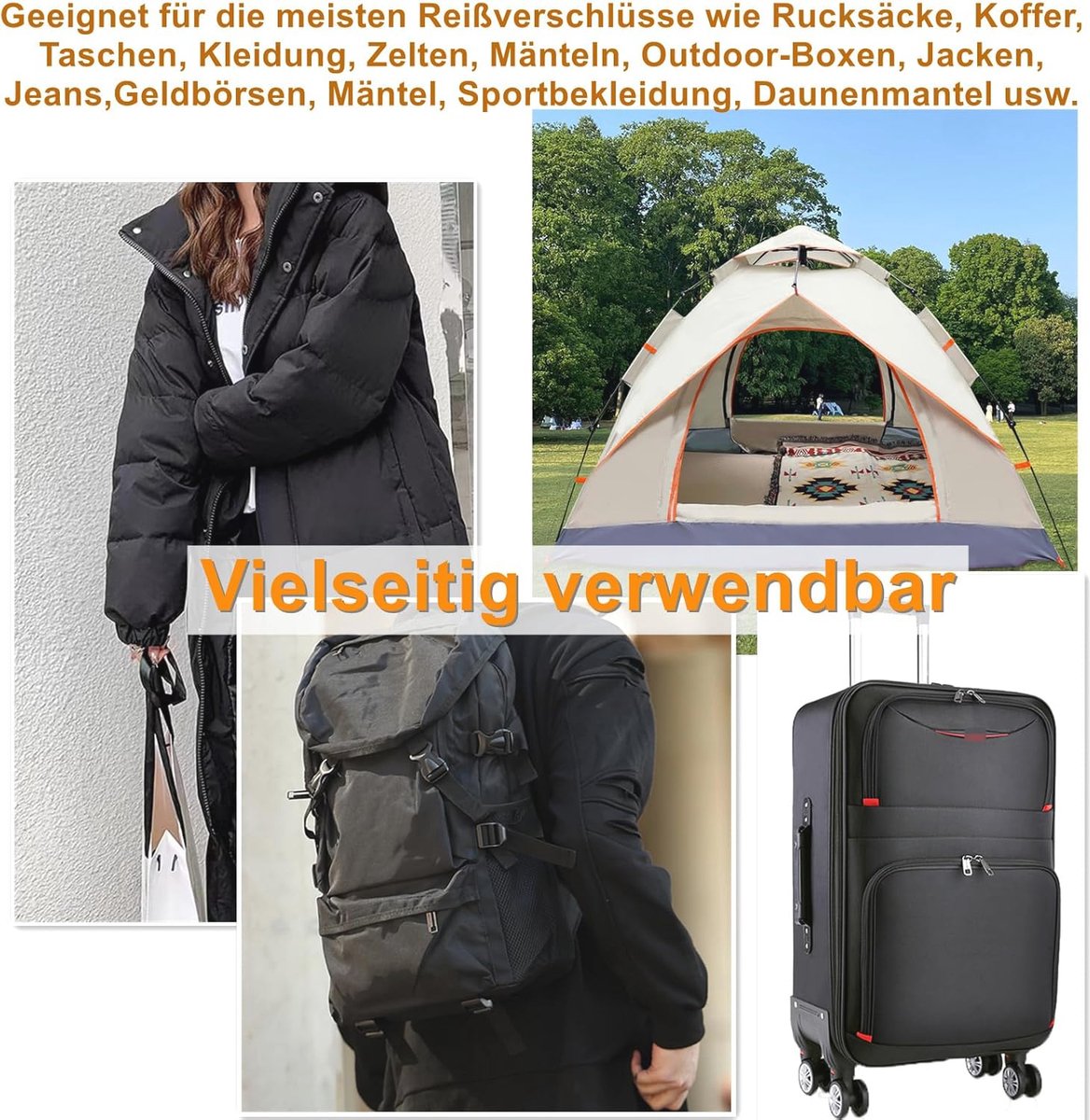 18-delige Rits Trekkers Set – 3 Maten – Vervanging Voor Jassen, Rugzakken, Koffers & Tassen – Metaal/Kunststof – Voor Onderweg & Thuis
