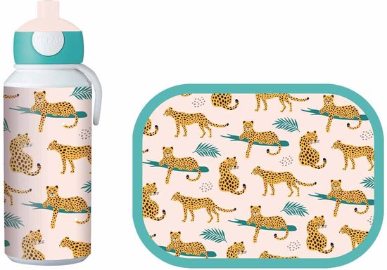 Mepal – Lunch set Campus (pu + lb) – gourde pop-up et lunch box pour enfant – Léopard – bento box – étanche