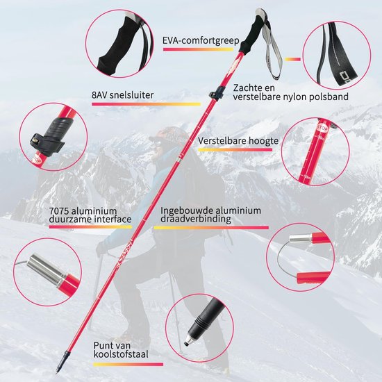Opvouwbare wandelstok Flexyfoot met Derby handvat