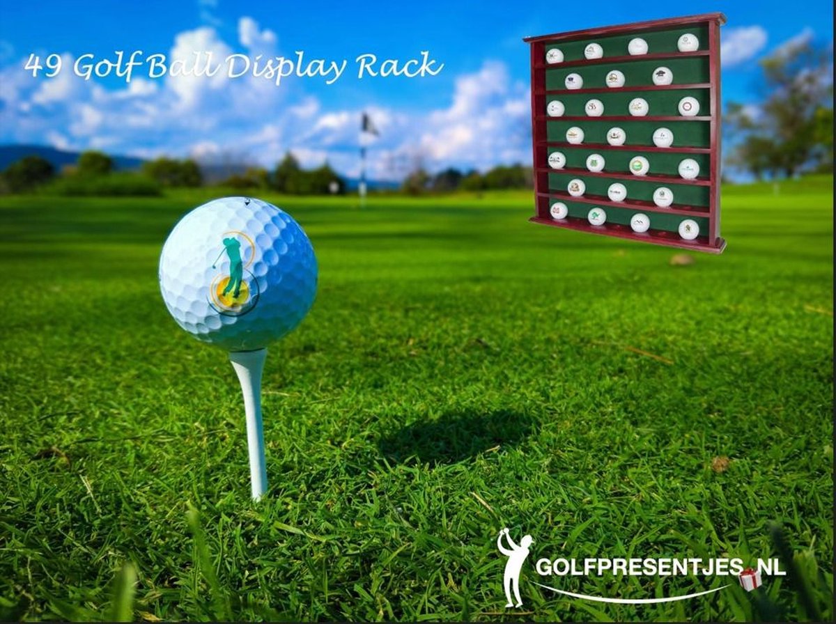 Golfpresentjes – Golfkabinet- Golfvitrine-25 ballen – Hoogwaardig KWALITEIT- Golf accessoires - Cadeau – Golftrainingsmateriaal – Hout en Stijlvol golfcadeau – Cadeau golfer - Golfkado-Golfgadget -golfcadeau man - golfcadeau vrouw