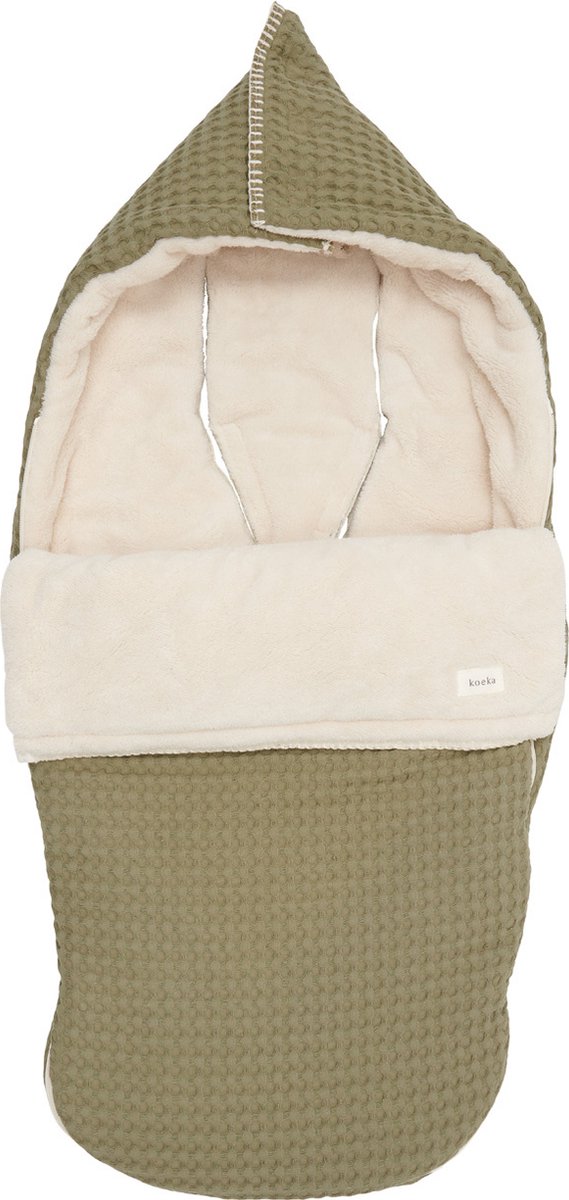 Koeka buggy voetenzak wafel/teddy Oslo moss One Size