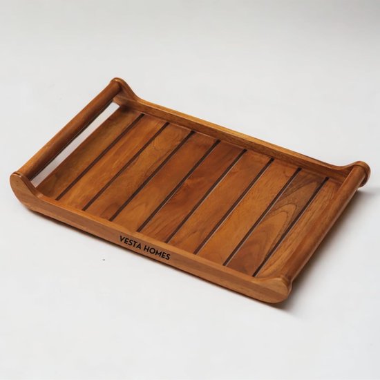 Natuurlijk hout onregelmatig ovaal bord dienblad voor snacks