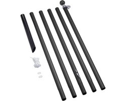 Vlaggenmast Deelbaar 800cm Zwart - Lumedi - Kerstverlichting - Tuin - Buiten - Kerst - Deelbare Mast - Tijdelijke Vlaggenmast