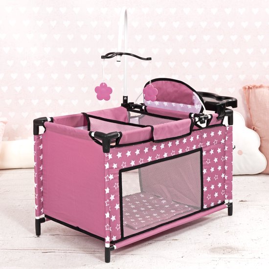 Bayer Design Multibed voor poppen tot 46cm donkerroze