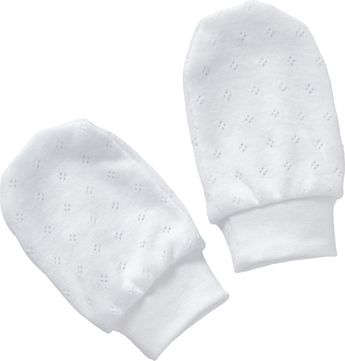 Cottonbaby krabwantjes - newborn - rekbaar - ajour wit
