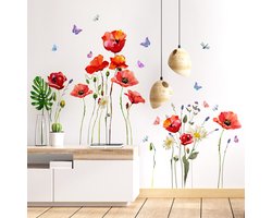 Muursticker - bloemen - Herbruikbaar/herplaatsbaar - Kinderkamer - Jongens - meisjes - Huis inrichting - Kleurrijke Muur Sticker - voor woonkamer babykamers slaapkamer toilet decoratie - 110*70 cm