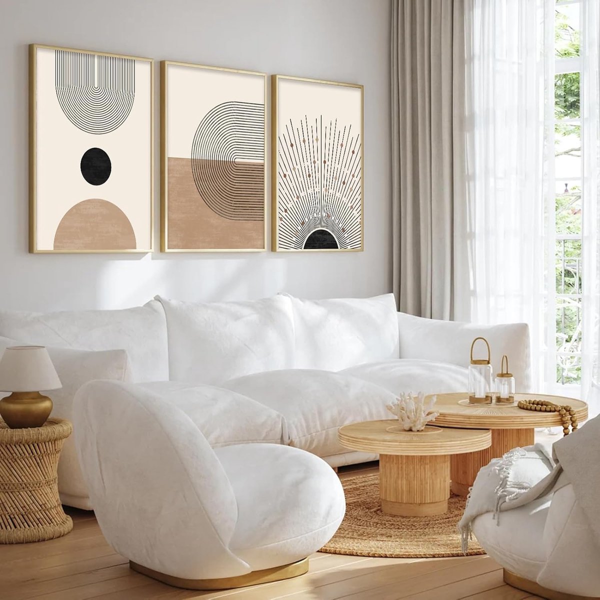 VTRXEG Beige posterset, abstracte poster, kunstdruk op canvas, modern