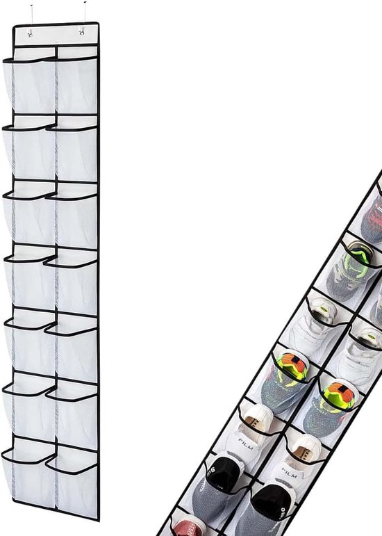 Organizer Voor Op De Deur Voor Schoenen, Hangende Opbergtas Met 24 Vakken Schoenenopslag Multifunctionele Hang Organizer Voor Slaapkamer Woonkamer Badkamer