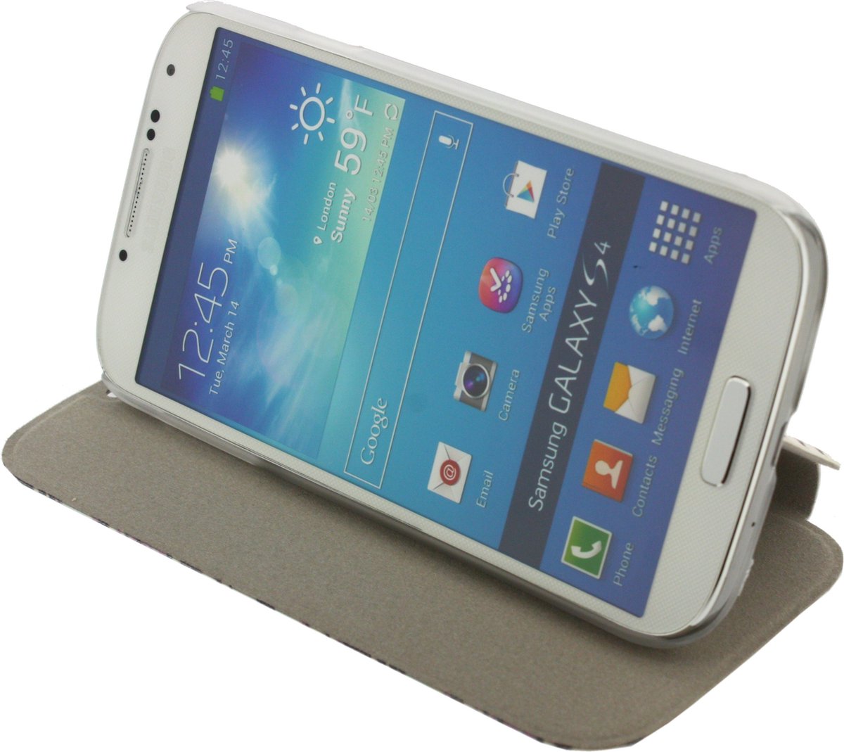 Xccess Book Stand Case Samsung Galaxy S4 I9500/9505 Aztec Blue
