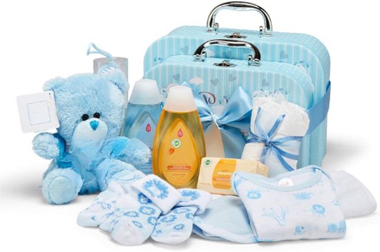 nieuwe-babygeschenkset-2-blauwe-dozen-voor-meisje-inclusief