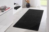 Tapis Uni à Poils Ras Runner Uni - Fantaisie - Zwart 80x300 cm