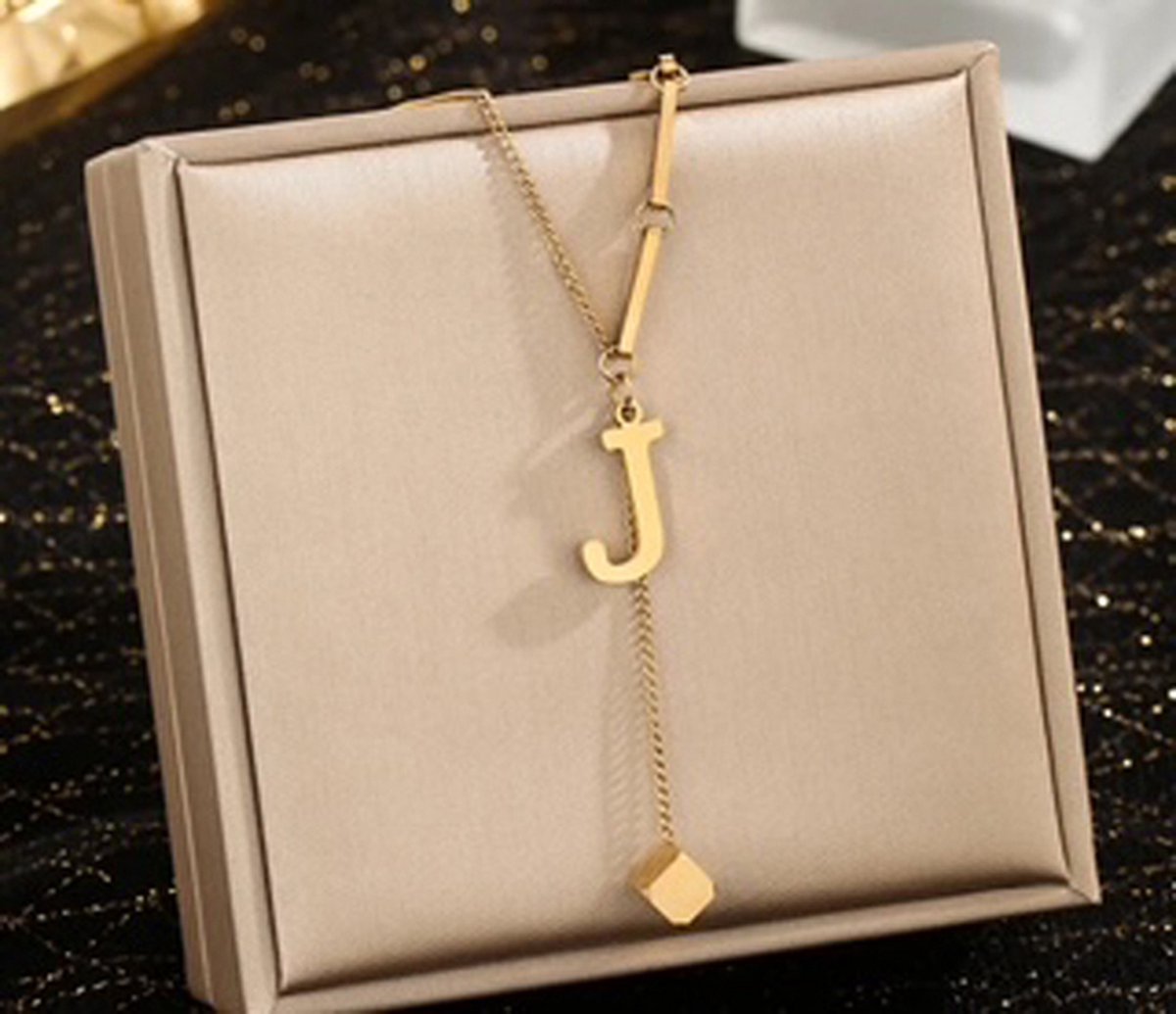 JP Family Jewelry - Luxe Halsketting - Dubbel Verguld RVS, Lengte 40+5 cm - Letter J