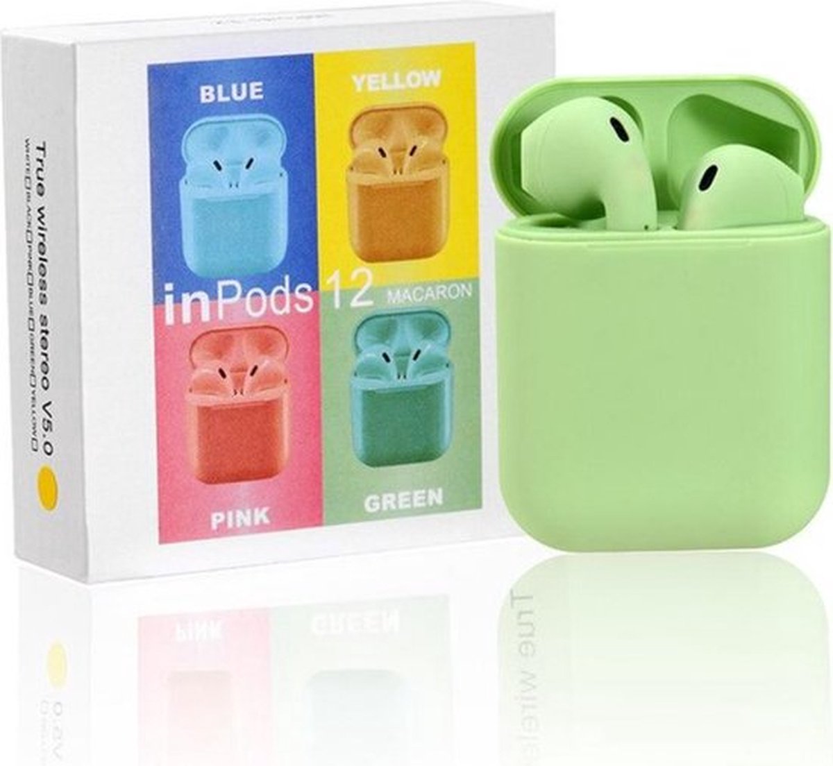 Draadloze oordopjes - Bluetooth oordopjes - Bluetooth Oortjes - Wireless - i12 Groen