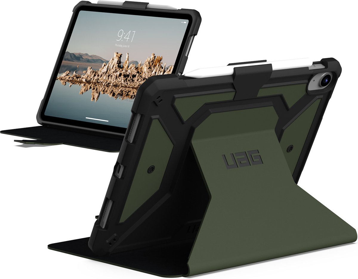 UAG Tablet Hoes Geschikt voor iPad 10.9 (2022) - UAG Metropolis Bookcase tablet - Groen