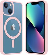 ShieldCase geschikt voor Apple iPhone 13 Mini Magneet hoesje transparant gekleurde rand - roze - Shockproof backcover hoesje - Hardcase hoesje - Siliconen hard case hoesje met Magneet ondersteuning