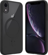 ShieldCase geschikt voor Apple iPhone Xr Magneet hoesje transparant gekleurde rand - zwart - Shockproof backcover hoesje - Hardcase hoesje - Siliconen hard case hoesje met Magneet ondersteuning