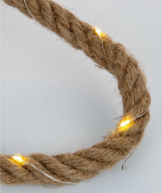 Eclairage Solar - guirlandes lumineuses - corde de jute - 8 mètres
