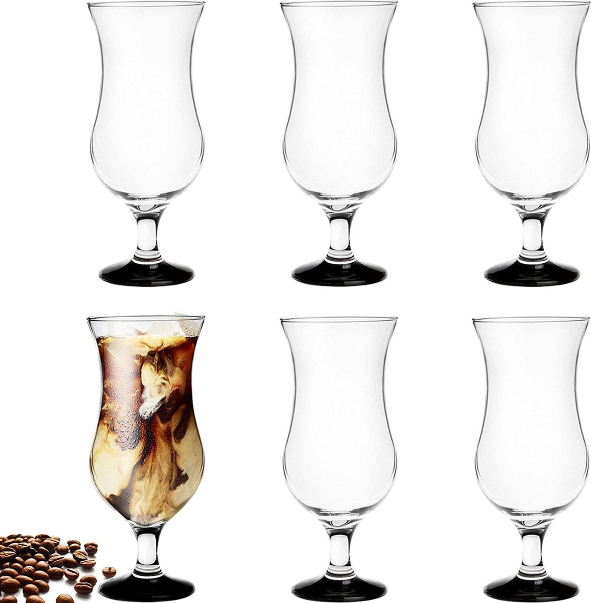 Verres à Cocktail PLATINUX 400ml - Lot De 12 Verres Hurricane Transparents | Pour Mojito, Piña Colada...