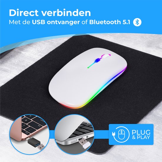 Bluetooth Sans Fil Magic Mouse Silencieux Rechargeable Ordinateur Souris  Slim Ergonomique Pc Souris pour Apple