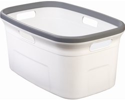 Motek® - Deluxe Wasmand - 45 l - Heupwasmand - Grijs Wit